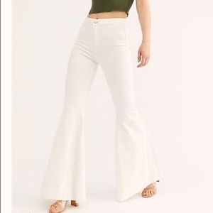 Free People White Flare Jeans Bell Bottoms